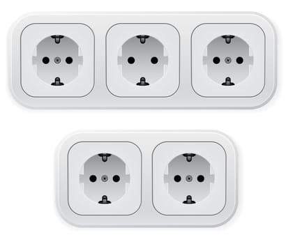 Realistic illustration of different forms outlets. Vector illustration on white background