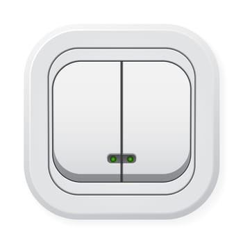 Double light switch. Illustration on white background