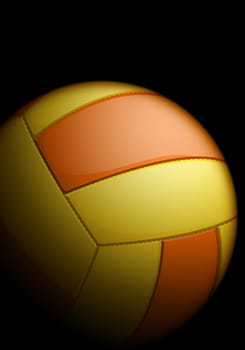 Realistic volleyball on a black background