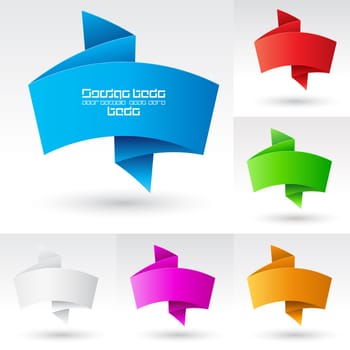 Wave Banners set number three. Illustration on white background for design