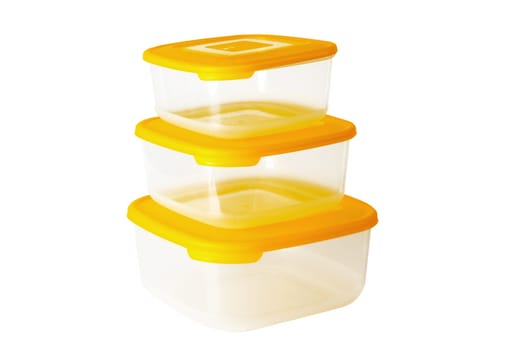 Food storage boxes isolated on white background