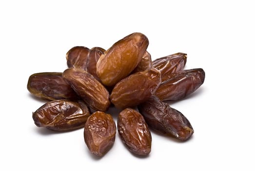 Date fruit isolated over a white background.