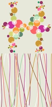 Pop style bubbles and lines patterns. Vector avaliable