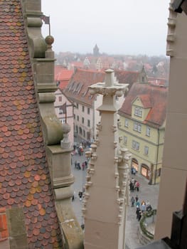 View of the town of Rothenburg in Germany