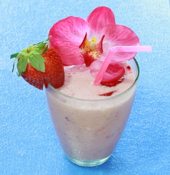 Strawberry shake in a glass