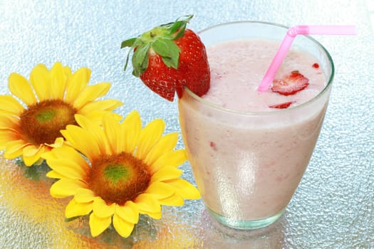 Strawberry shake in a glass