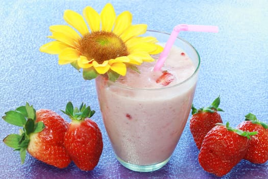 Strawberry shake in a glass