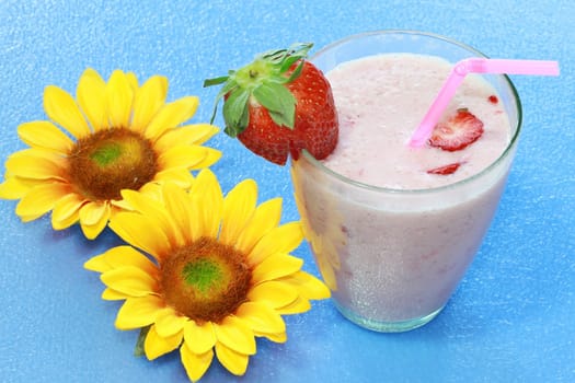 Strawberry shake in a glass