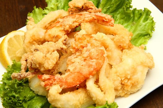 mixture of fried fish