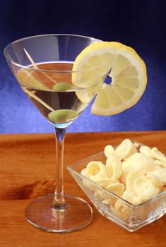 An Olive Martini Cocktail