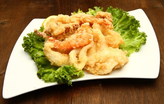 mixture of fried fish