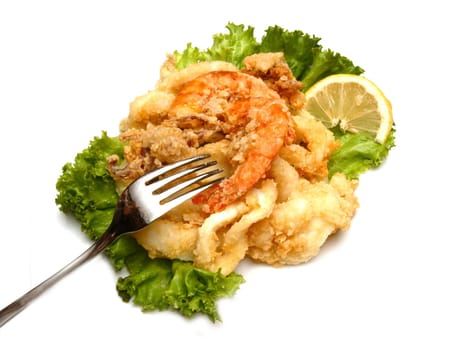 mixture of fried fish
