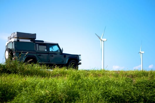 All-wheel drive with wind turbine ...