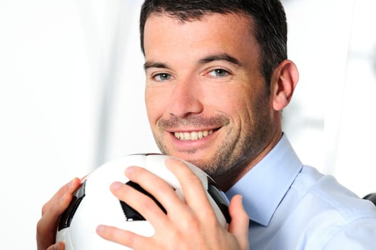 Business man with football