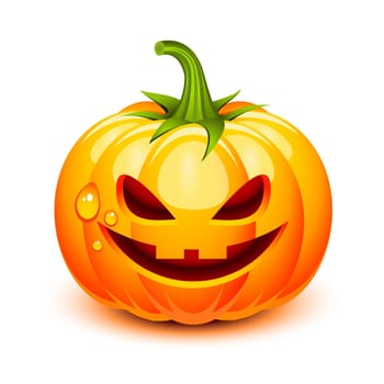 Halloween pumpkin face in a glossy style