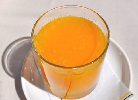 Orange Juice fruit drink at traditional continental breakfast