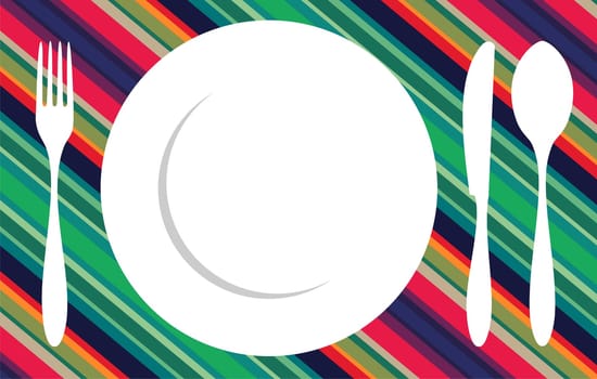 Cutlery icons. Fork, knife and spoon silhouettes on different backgrounds. Vector available