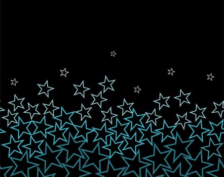 vector stars in color from turquoise to white from the bottom