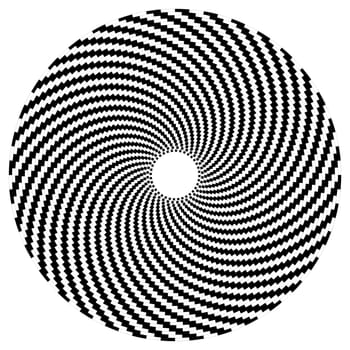 Optical art sphere in black and white
