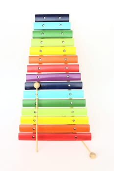 Toy colorful xylophone, isolated