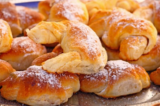 Hot fresh baked pastry on a plate