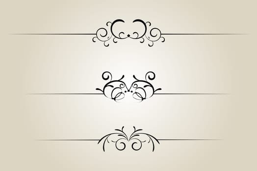 Ornamental rule line, page rule assortment