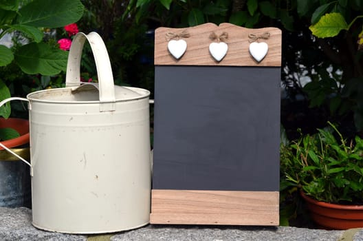 Blossoms Chalkboard Garden Copy Space Decoration Slate Board Board