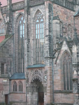 The St Lorenz Kirche gothic cathedral in Nuernberg (Nuremberg), Germany