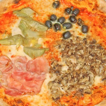 Italian Pizza Le Quattro Stagioni (The Four Seasons)