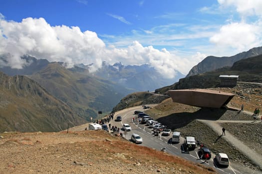 The view and the museum from the Timmelsjoch in South Tyrol