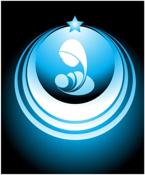 Symbol consisting of the Virgin Mary the Infant Jesus and the star of Bethlehem