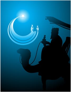 The three wise men and the child Jesus.