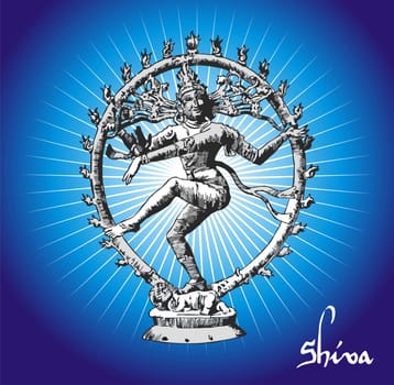 Vectorial Illustration of Shiva deity.