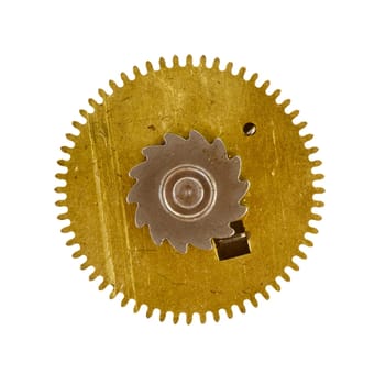 Detail of the old cogwheel - gear - on white background