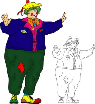 vector - clown dancing , isolated on background