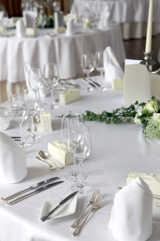 Festive table in the restaurant - upright format
