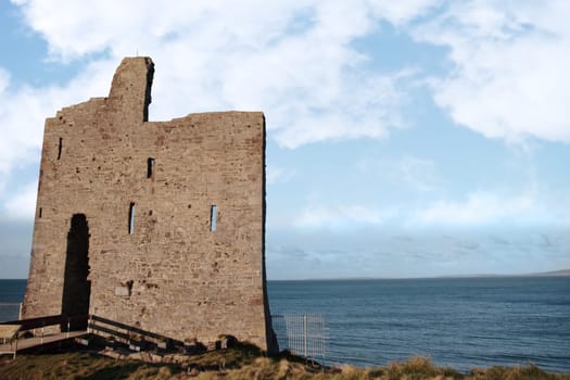 the bridge, to the old ruin of a castle in ballybunion