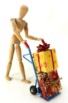 Colorful Christmas Gifts on a Sack Truck