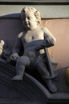 Angel on a house in Mühlhausen