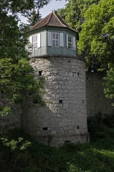 Garden shed on the battlement walk in Mühlhausen
