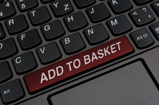 Detail of Notebook Keyboard  With Add to Basket Sign
