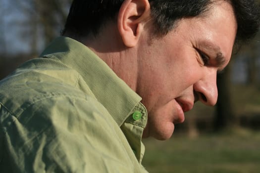 in profile