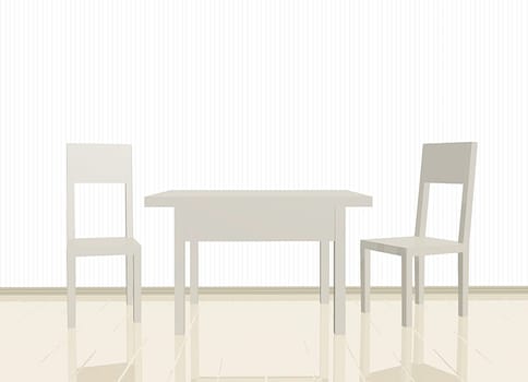 room with table and chairs