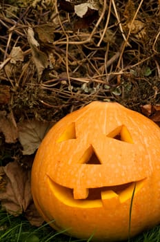 halloween pumpkin with smiling face