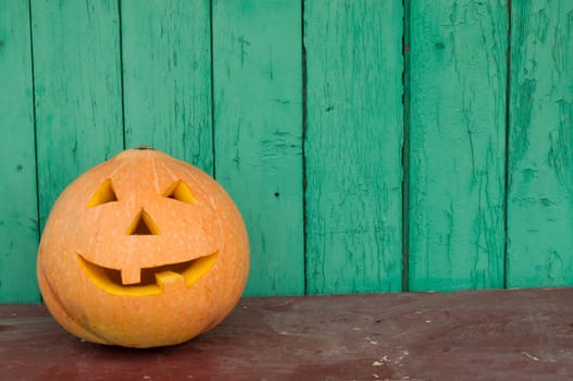 Halloween pumpkin with a smiling face