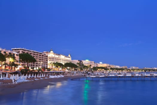 image shows the cosmopolitan city of Cannes, in the French Riviera