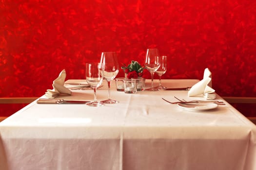 Laid table