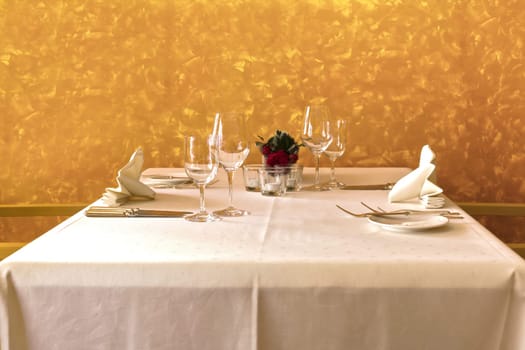 Laid table