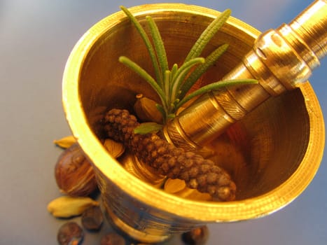Mortar with pepper