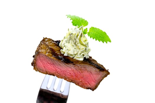 Steak Mignon-Gourmet appetizers,cut-out in white